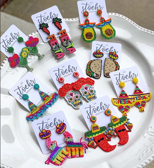 Handmade Bead Earrings - Cinco de Mayo Gifts