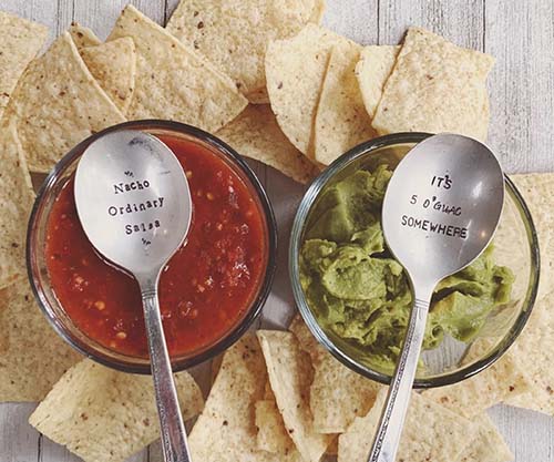 Stamped Salsa & Quac Spoons