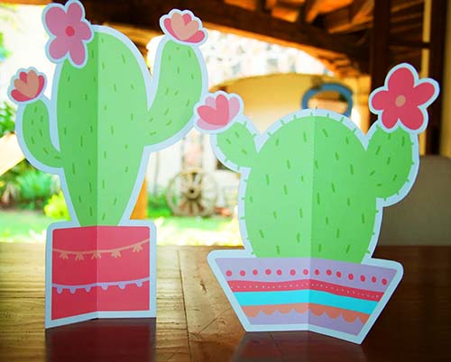 Cactus Centerpiece Decor - Cinco de Mayo Party Ideas