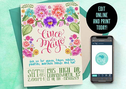 Cinco de Mayo Floral Party Invites