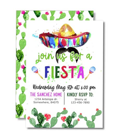 Join us for a Fiesta Personalized Party Invite