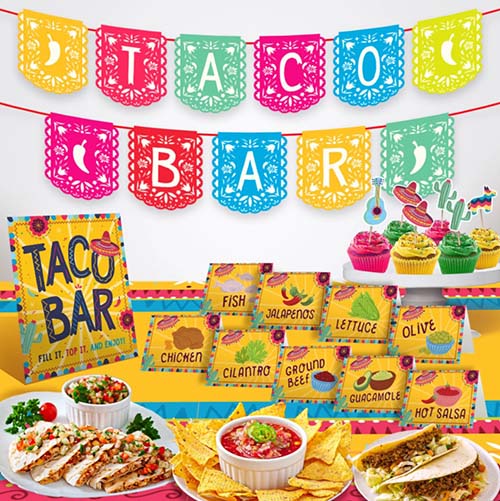 Taco Bar Decor - Cinco de Mayo Party Ideas