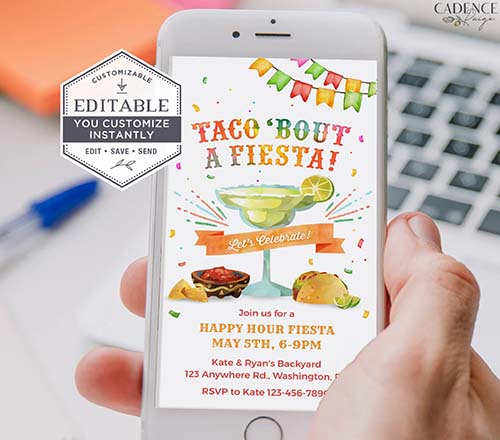 Taco Bout Fiesta Digital Invite - Cinco de Mayo Party Ideas
