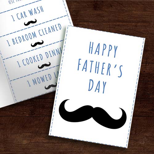 Moustache and Coupons - Father's Day Card