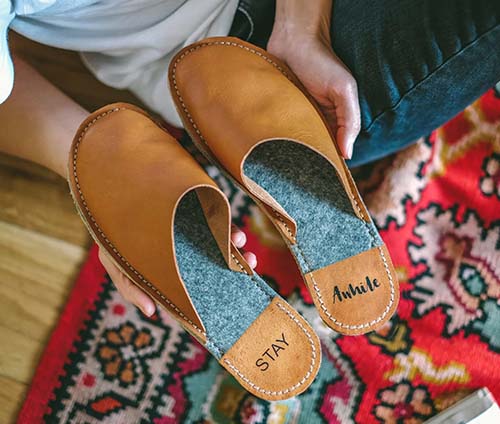 Leather Slippers for Home - Father's Day Gifts