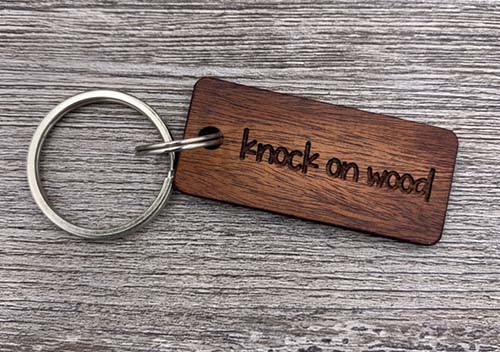 Knock on Wood Keychain