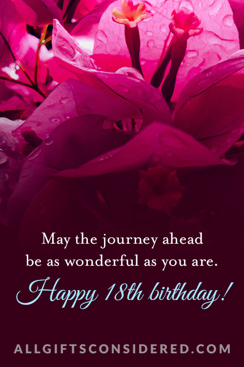 18th Birthday Wishes - Journey Ahead