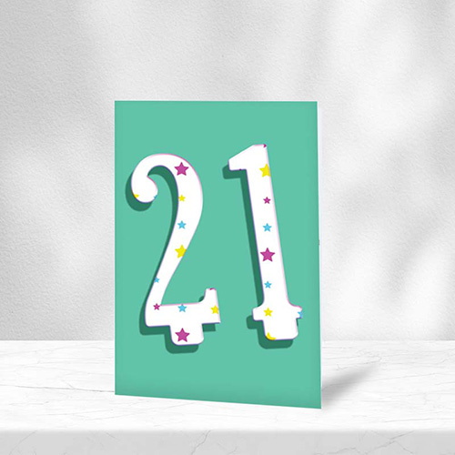 21st Birthday Wishes - 21st birthday Candles Card