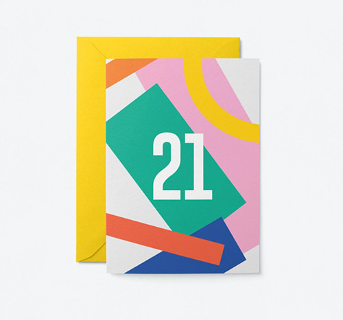 21st Birthday Wishes - Modern Card