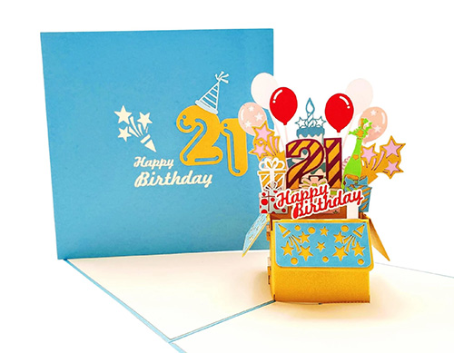 21st Birthday Wishes - Pop Up Birthday Cards