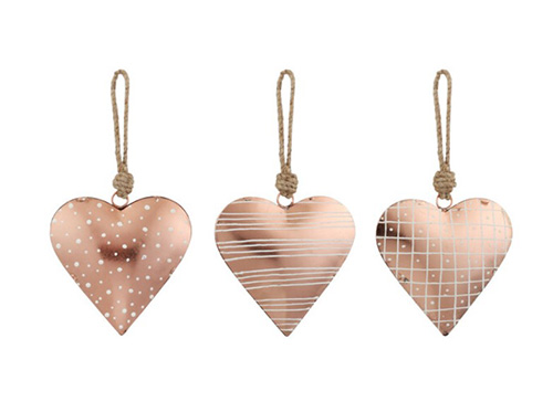 Copper Finish Hearts