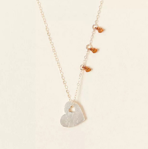 22nd Anniversary Gift- Family Heart Necklace