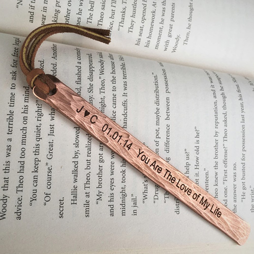 22nd Anniversary Gift- Handcrafted Engraved Bookmark