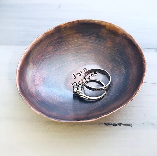 Personalized Copper Ring Dish