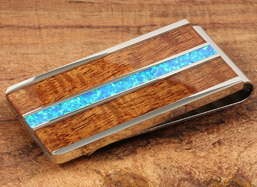 Blue Opal Money Clip