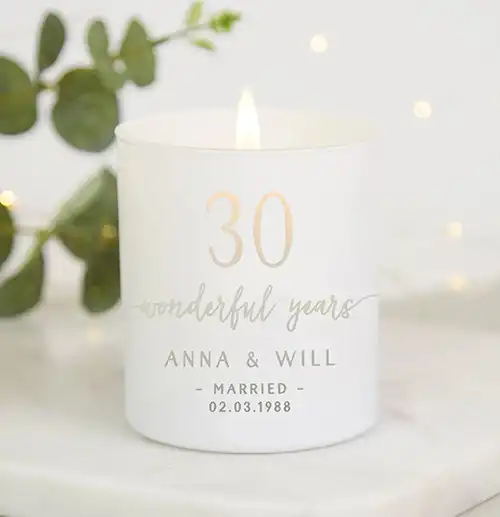 Pearl 30th Anniversary Candle