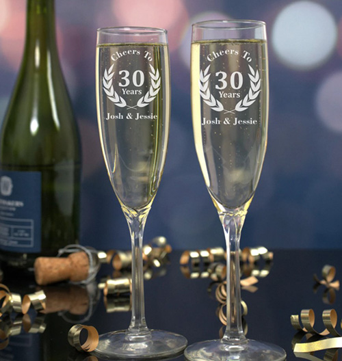 30th Anniversary Gifts - Custom Flutes