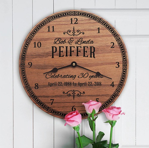 30th Anniversary Gifts - Celebrating Anniversary Clock