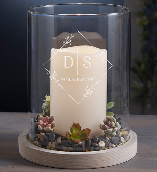 30th Anniversary Gifts - Diamond Initials Candle Holder