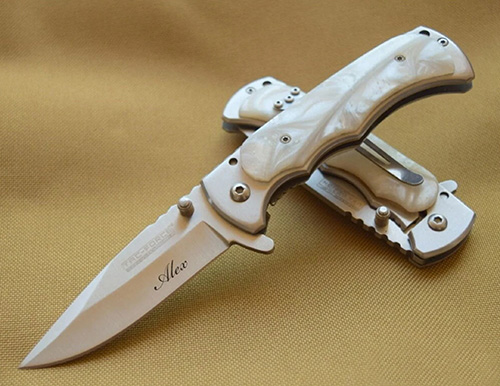 Engraved Pearl Knife