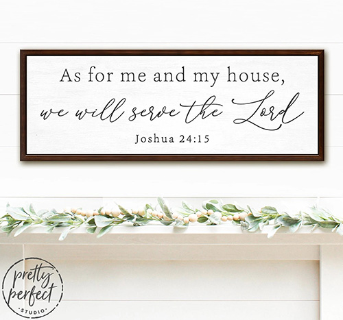 As for Me and My House Sign - Canvas Wall Decoration