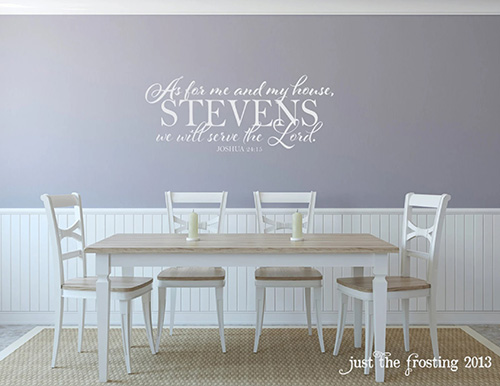 As for Me and My House Sign - Wall Art Vinyl Decal