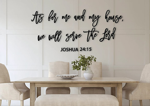 As for Me and My House Sign - Wooden Wall Art