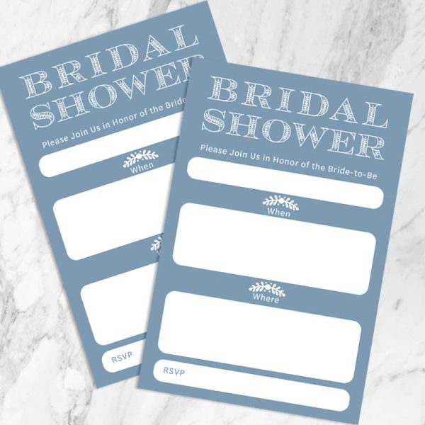 Printable Bridal Shower Invite - Blue Floral Frame