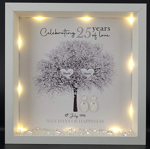 25th Anniversary Gifts - Family Tree Framed Print