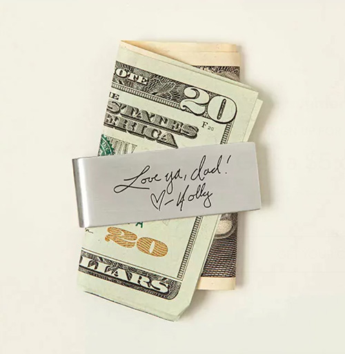 25th Anniversary Gifts - Handwritten Money Clip