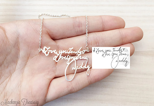 25th Anniversary Gifts - Handwritten Necklace