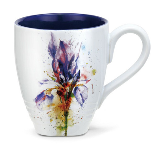 25th Anniversary Gifts - Iris Floral Mug