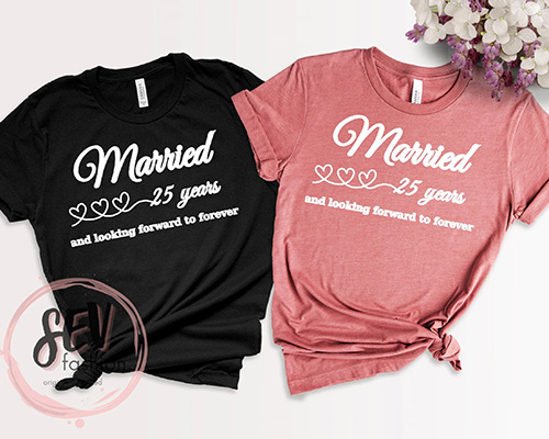 25th Anniversary Gifts - Matching Anniversary Shirts