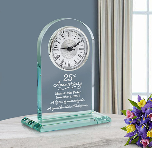 25th Anniversary Gifts - Anniversary Glass Clock