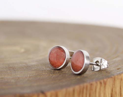 Coral Stud Earrings