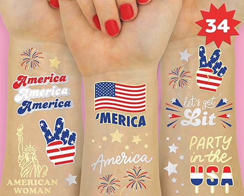 4th of July Gifts - Temporary Tattoos