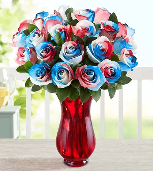 4th of July Gifts - Red, White, and Blue Roses