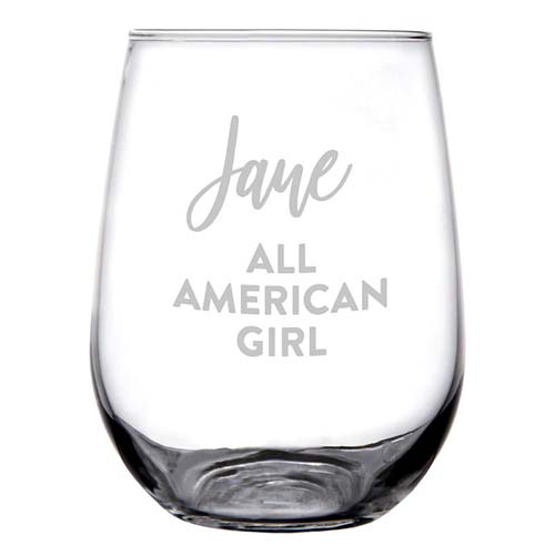 Patriotic Gifts - Personalized Wine Glasses