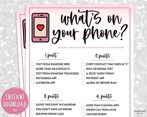 Birthday Party Games - What's on Your Phone