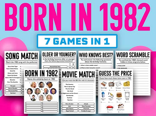 Birthday Party Ideas - Born in Era Trivia Game