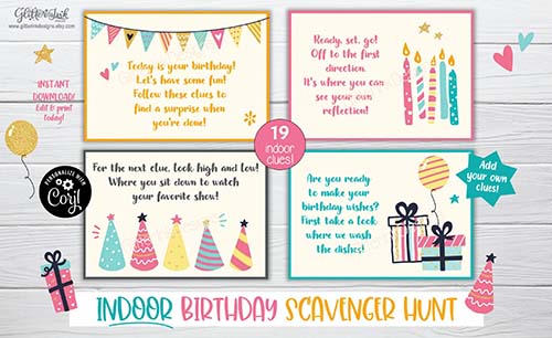 Birthday Party Ideas - Indoor Scavenger Hunt