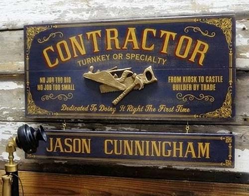 Construction Worker Gifts - Personalized Profession Sign