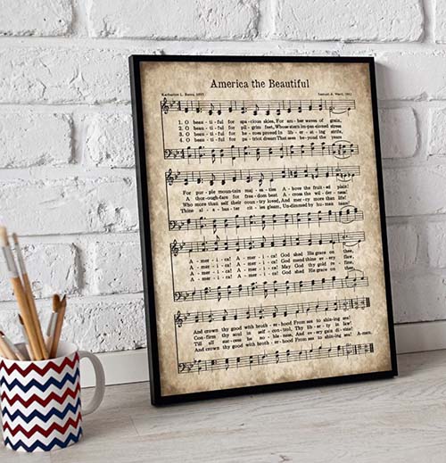 America is Beautiful Sheet Music Wall Art