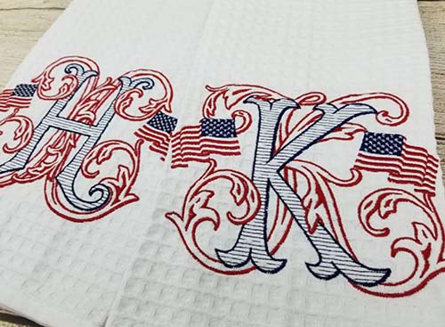 Monogrammed Patriotic Towels