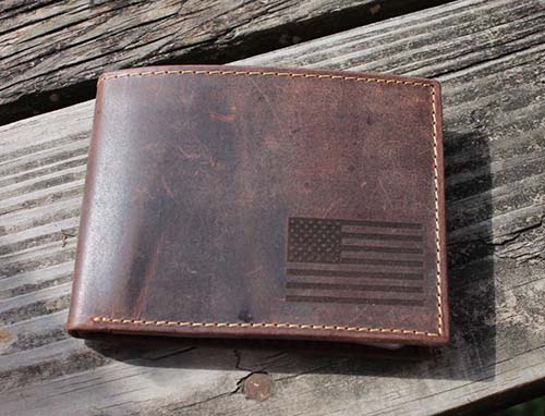 Patriotic Gifts - Personalized American Flag Wallet