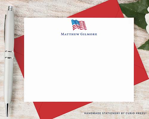 Patriotic Gifts - Personalized Patriotic Stationary Set