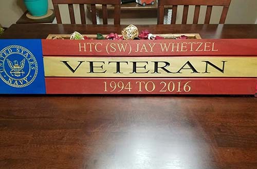 Patriotic Gifts - Personalized Veteran Sign