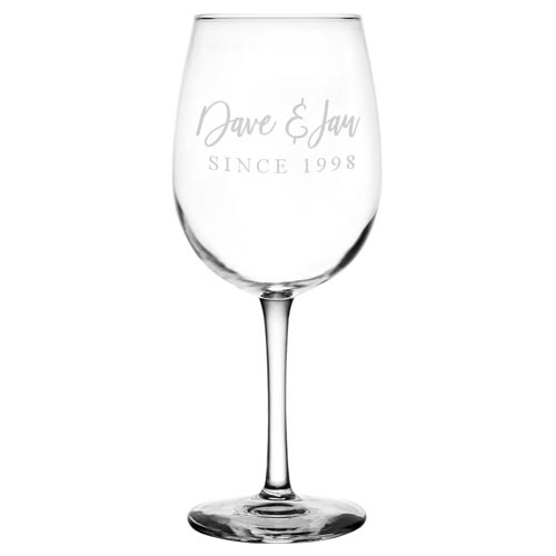 Personalized 25th Anniversary Wine Glasses