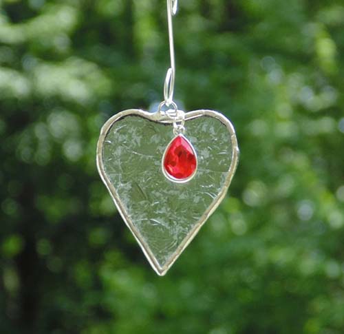 Glass Heart Suncatcher