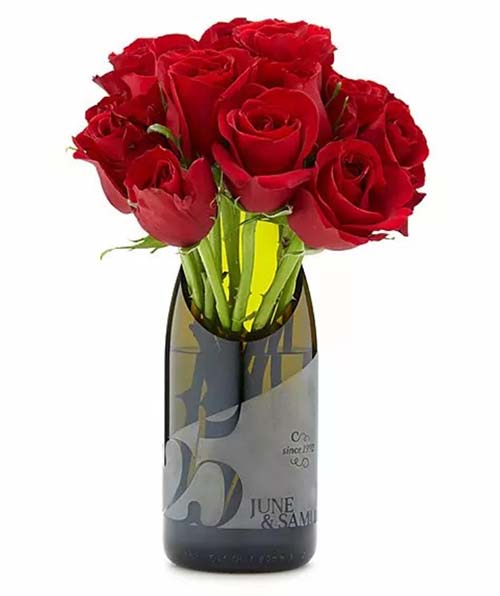 personalized champagne anniversary vase